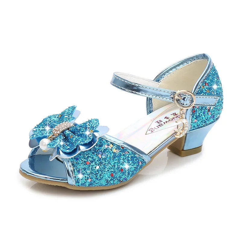 Children’s Princess Sandals - Girls’ Bowtie High Heel Wedding & Dress Shoes