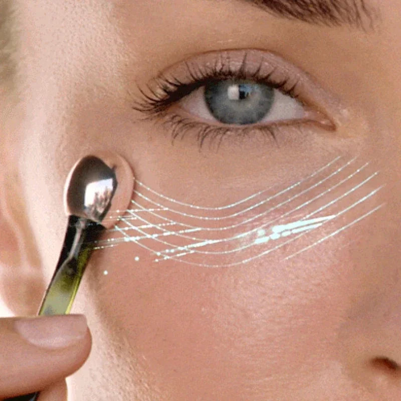 Gold Alloy Eye Massage Roller & Cream Applicator – Anti-Wrinkle Dark Circle Facial Massager