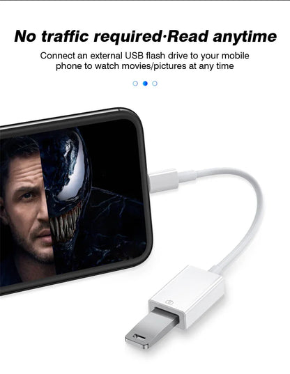 Byscoon USB 3.0 OTG Adapter Cable – Lightning to USB Camera Converter for iPhone 14/13/12/11 Pro Max, XS, XR, 7 & 8 Plus
