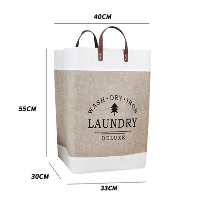 Large Capacity Fabric Laundry Basket — Foldable Dirty Clothes Storage Bin, Portable Household Storage Box