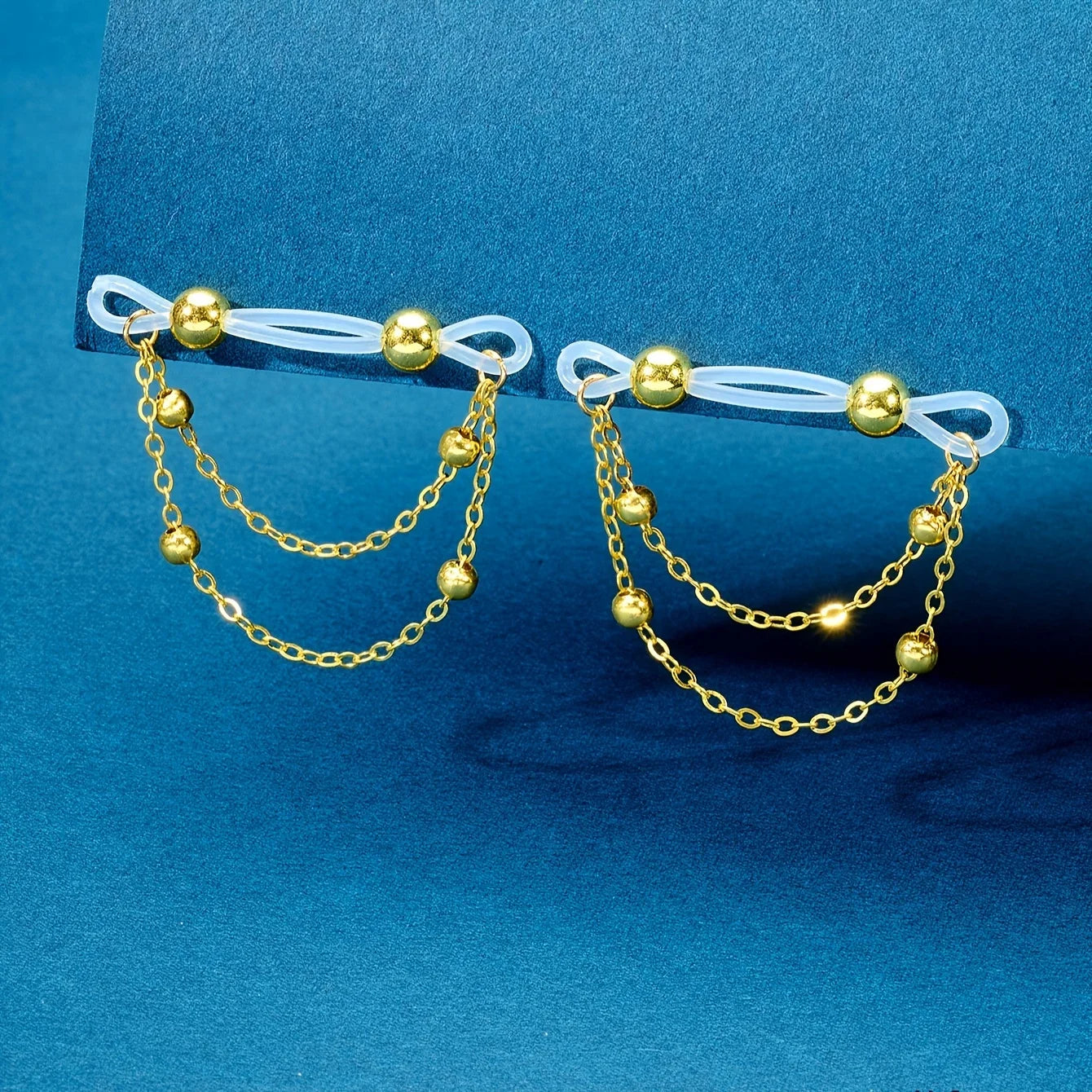 Adjustable Fake Nipple Rings - No-Pierce Acrylic Body Jewelry with Sparkling Accents for Parties & Events