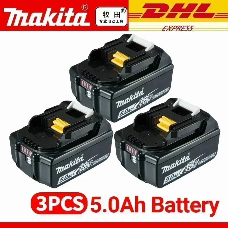 Genuine Makita 18V Battery – 6Ah/5Ah/3Ah Rechargeable for Drill DGA404, DDF487, DTW700, DTD173, HR410D, DJV182, LXT400