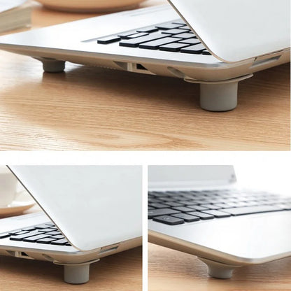 Laptop Cooling Stand Pad – PVC Soft Heat Sink Feet, Height Adjustable Support Bracket for Notebook Heat Reduction & Airflow Cooling