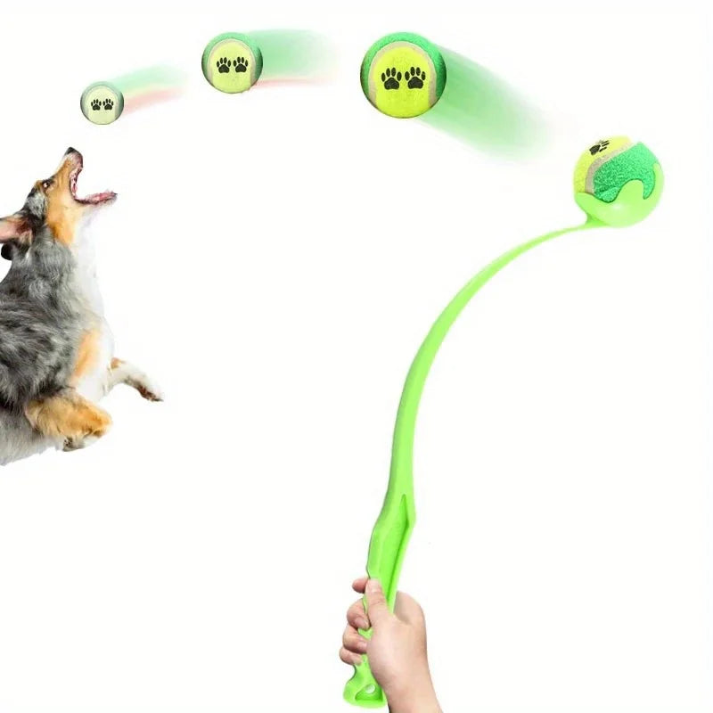 Pet Tennis Ball Launcher Stick - Durable Interactive Dog Ball Thrower for Outdoor Training & Exercise