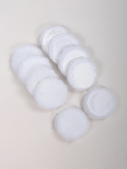 2/5/10/20PCS White Round Powder Puffs – Portable High-Grade Makeup Applicators for Base & Setting