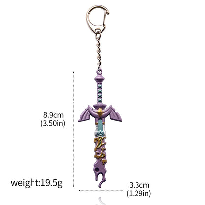 Zelda Tears of the Kingdom Purah Pad Keychain – Master Sword & Hylian Shield Pendant for Fans