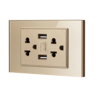 Herepow 118 Series Dual USB Wall Socket - Thailand & American Standard Smart Plug Adapter with Type-C 3.1A Fast Charging
