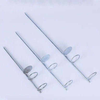 Stainless Steel Sea Rod Double Ring Bracket - Ground Insertion Fishing Rod Holder for Outdoor Fishing Gear Accessories