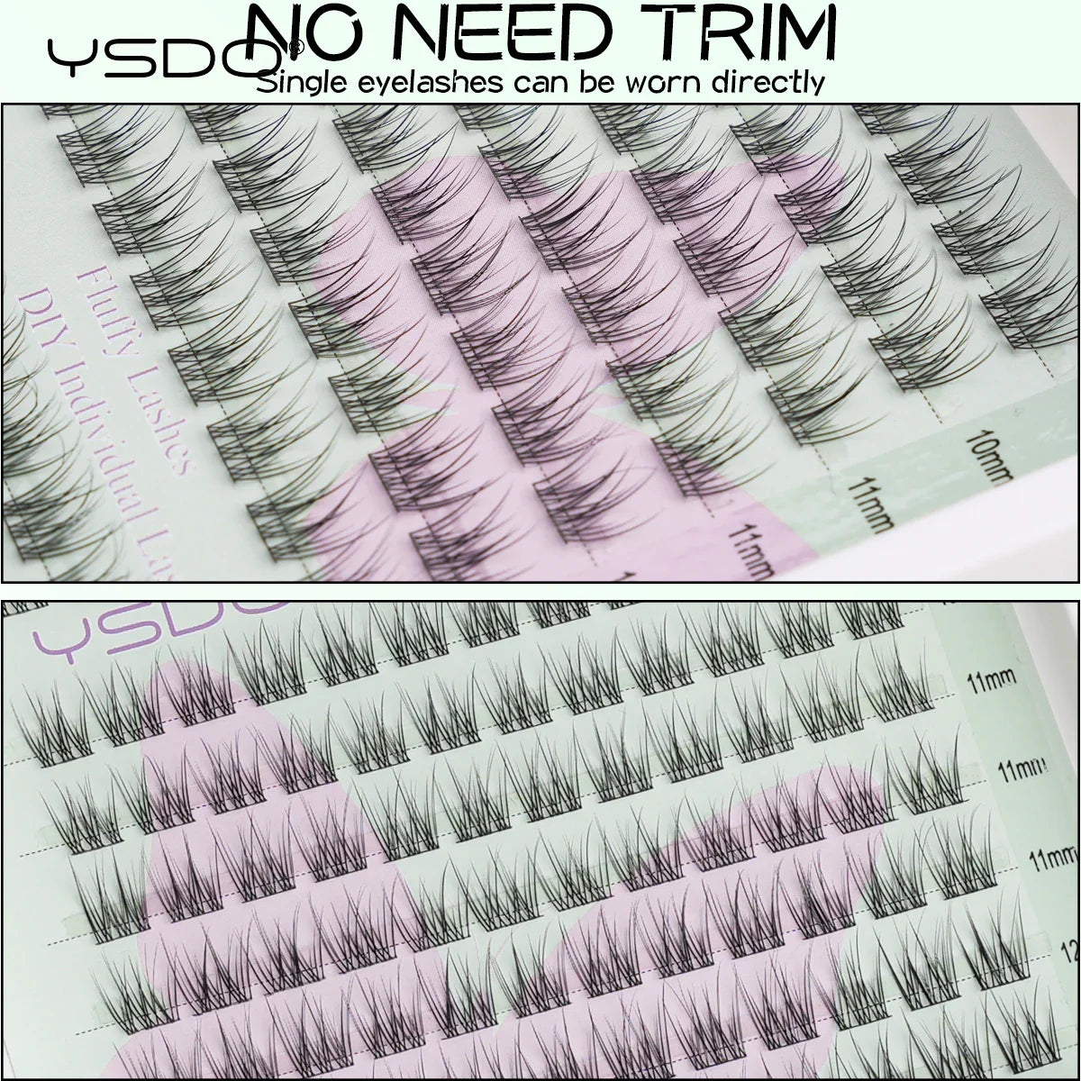 YSDO Premade Volume Fans Eyelash Extensions – 10/14 Rows Natural Mink Individual Cluster Lashes for Makeup
