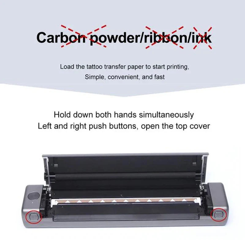 Wireless Bluetooth Tattoo Printer – Professional A4 Thermal Template Machine Compatible with Android & iOS, Portable