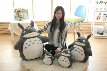 Cartoon Laugh Heartily Totoro Plush Toy — Stuffed Anime Movie Totoro, Lotus Leaf Pillow Plushie, Japanese-Style Doll Gift