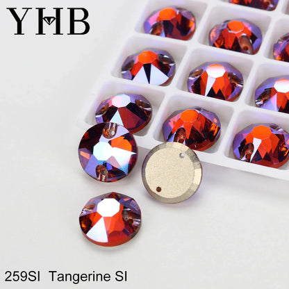 YHB XIRIUS AB Moonlight Glass Crystal — Flatback Sew-On Rhinestones for Garments, Clothes & Bags