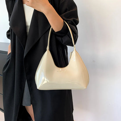 Versatile Women's Patent Leather Tote: Fashion Shoulder Bag, Satchel, and Hobo Bag - Designer Zipper Handbags