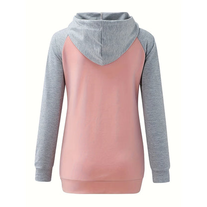 Women’s Maternity Nursing Hoodie – Long Sleeve Breastfeeding Sweatshirt with Kangaroo Pocket for Pregnancy & Postpartum Wear