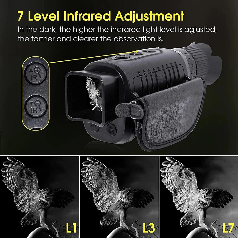 1080P HD Monocular Night Vision – 5X Infrared Zoom Hunting Telescope, 300m Full Darkness Range