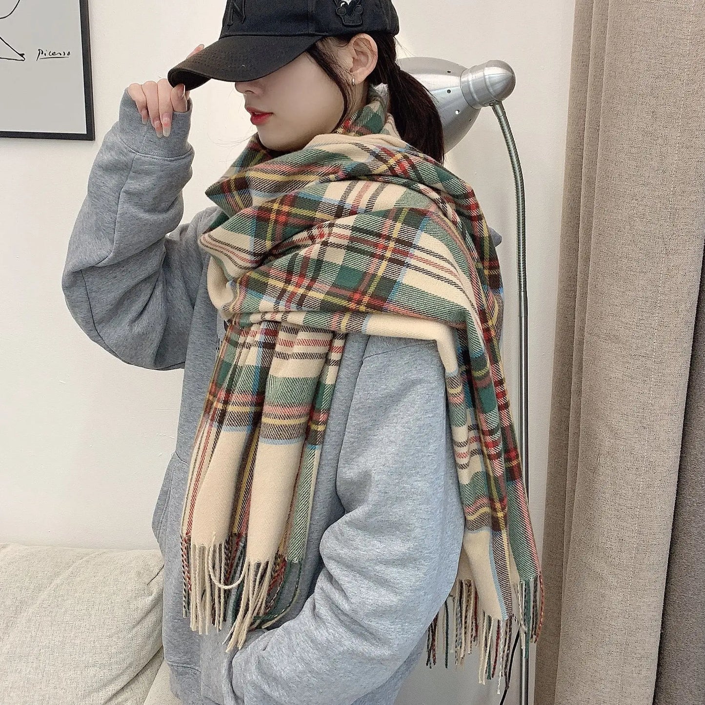 Women's Scottish Tartan Scarf - Warm Plaid Soft Long Wrap Shawl, Perfect Christmas or Valentine's Day Gift for Girlfriend, Wife, or Mom