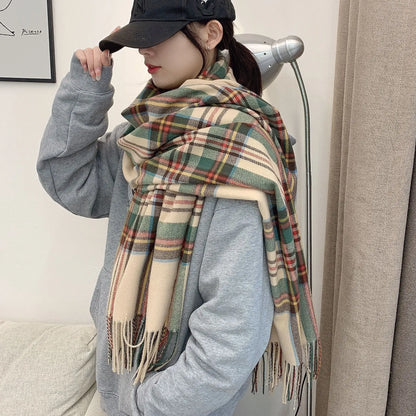 Women's Scottish Tartan Scarf - Warm Plaid Soft Long Wrap Shawl, Perfect Christmas or Valentine's Day Gift for Girlfriend, Wife, or Mom