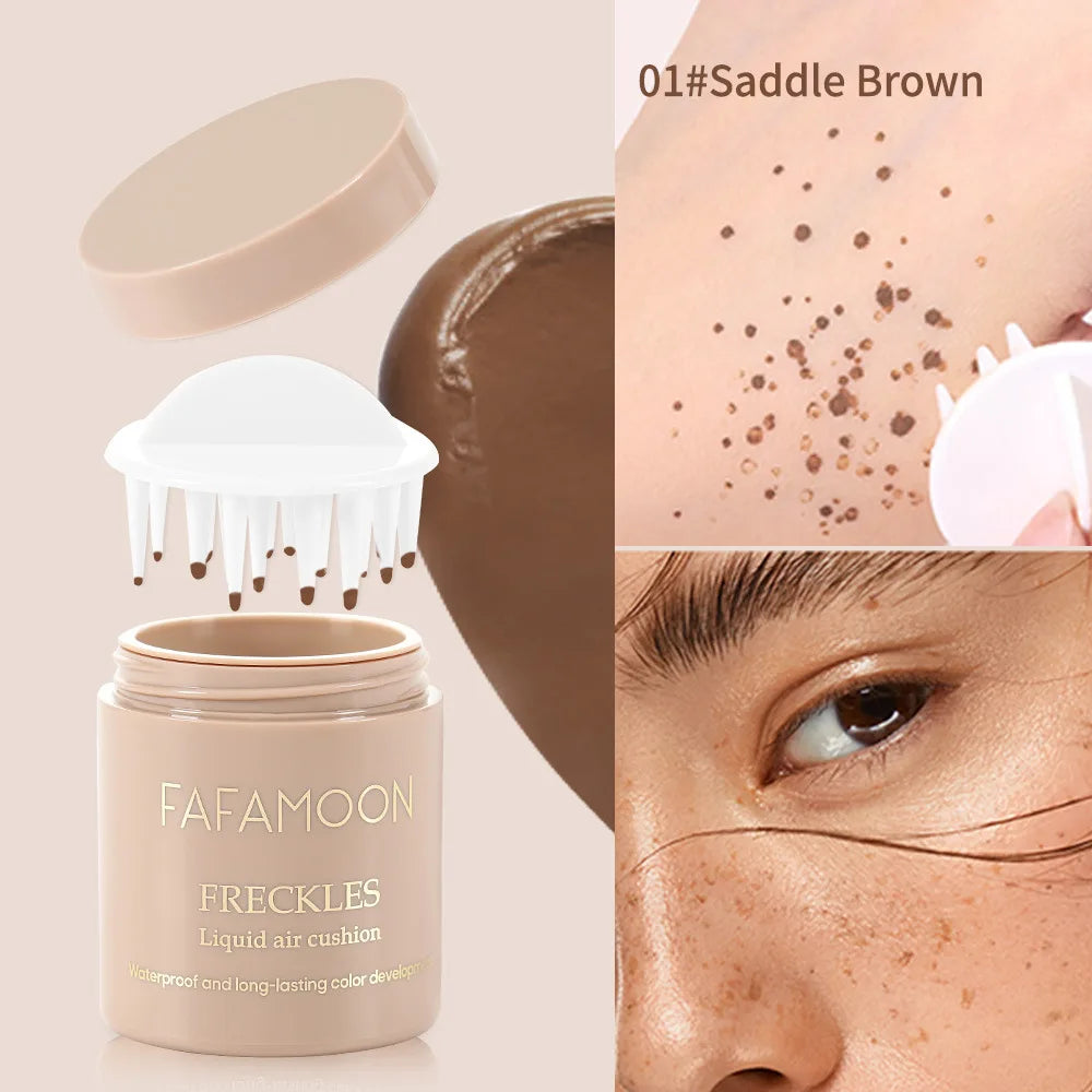 Air Cushion Freckle Stamp Kit - Lifelike Natural Simulation Fake Freckles for Face & Body, Waterproof Makeup Dot Spot Comb
