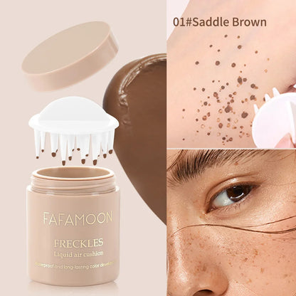 Air Cushion Freckle Stamp Kit - Lifelike Natural Simulation Fake Freckles for Face & Body, Waterproof Makeup Dot Spot Comb
