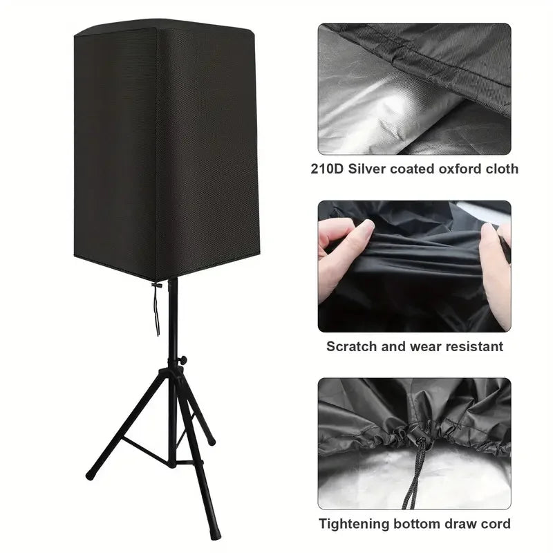 Durable Black 210D Oxford Speaker Cover – Water & Dust Resistant Protective Case for Home Theater & Outdoor Sound Systems, Multiple Sizes Available