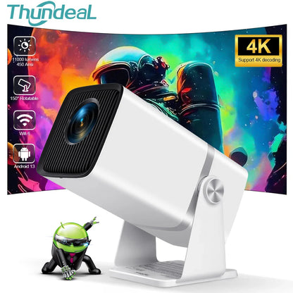 ThundeaL TD80W 4K Full HD Projector - Android WiFi 3D Home Theater, Portable Beam for Movies & Meetings (PK HY320)