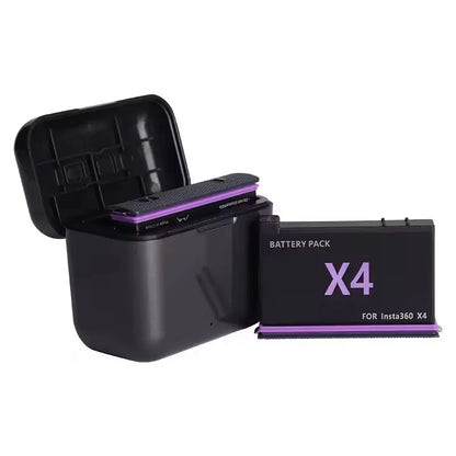 Insta360 X4 Battery 3.85V 2500mAh – Rechargeable Li-ion with Fast Charging Case & Storage Box for 360 Panoramic Action Cameras
