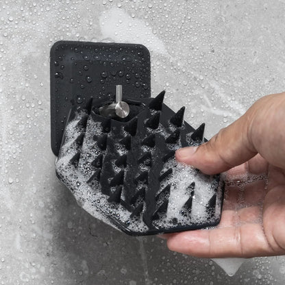 Silicone Scalp & Toilet Scrubber with Hook – Reusable Bathroom Accessory with Non-Slip Grip Holder