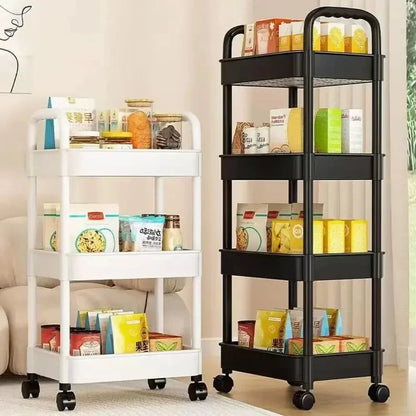 Multi-Layer Trolley Storage Rack - Mobile Organizer for Kitchen, Bedroom, and Bathroom, Ideal for Snacks and Baby Items