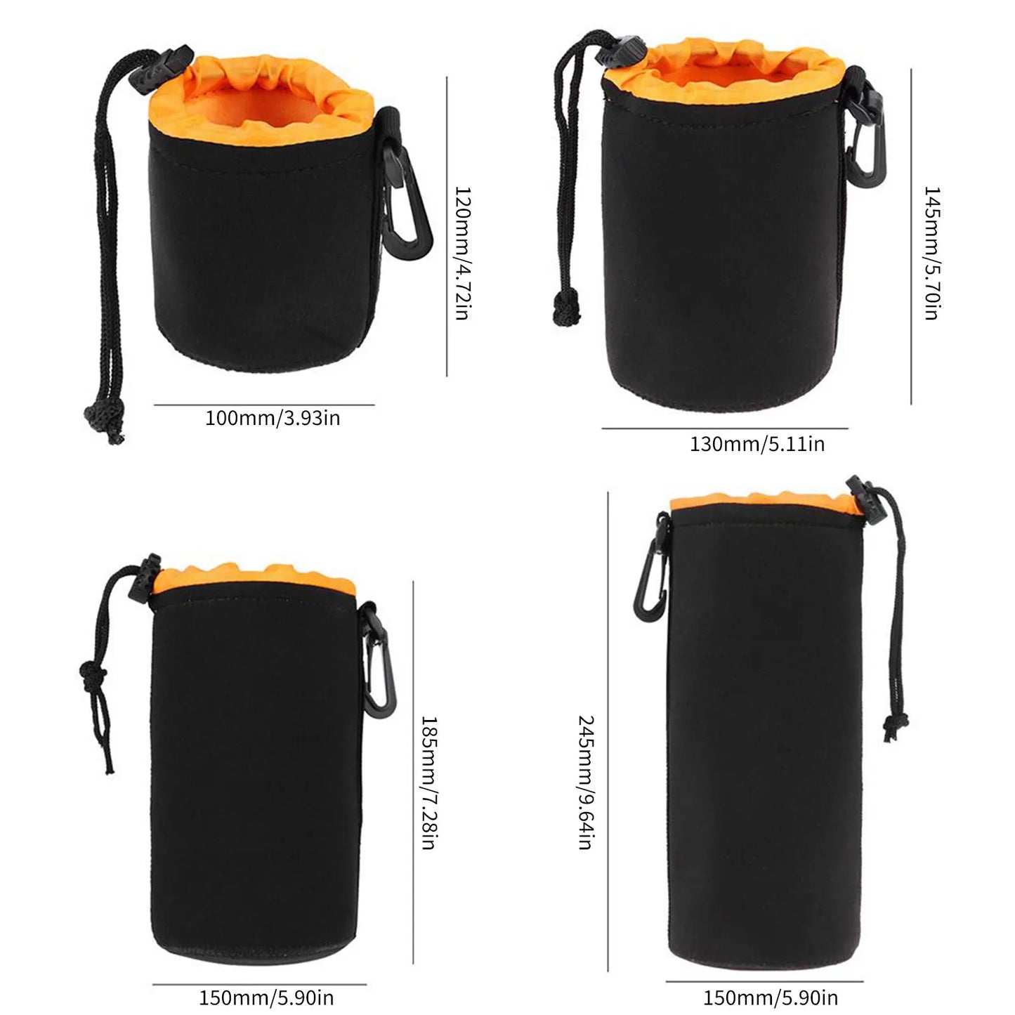 Neoprene Camera Lens Pouch — Waterproof Soft Case for Canon, Sony & Most DSLR Cameras