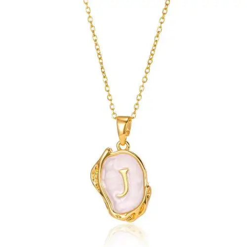 Y2K Stainless Steel Drip Oil Alphabet Necklace – A-Z Initials Pendant for Women & Men, Aesthetic Jewelry Gift