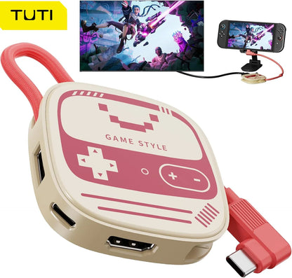 Switch 2 HDMI 4K@60Hz USB 3.0 100W PD – TV & Desktop Mode Adapter for Laptops, Tablets, Smartphones, Game Consoles