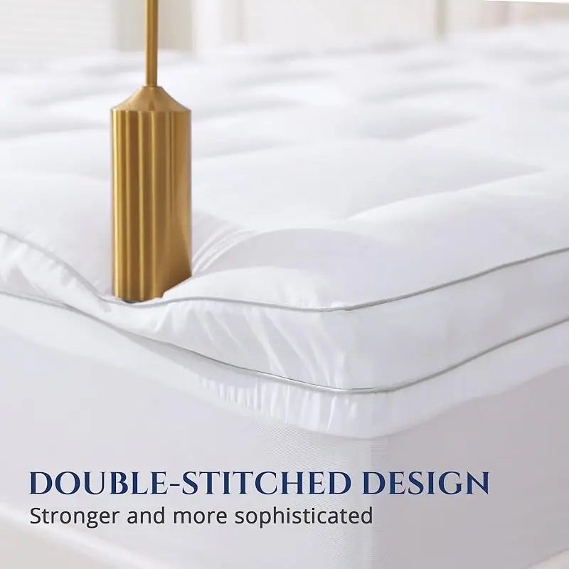 Mattress Topper for Back Pain Relief – Extra Thick Quilted Fitted Protector with Plush Pillow Top
