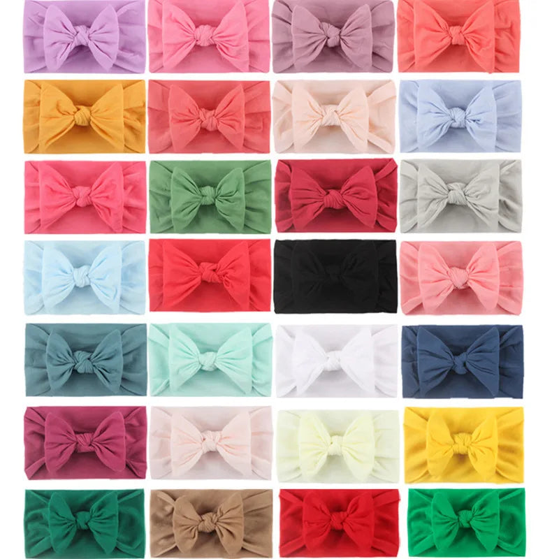 Baby Girls Rabbit Ear Bow Headband – Soft Knot Hairband for Newborns, Infants & Toddlers Photo Props