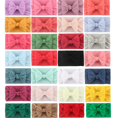 Baby Girls Rabbit Ear Bow Headband – Soft Knot Hairband for Newborns, Infants & Toddlers Photo Props