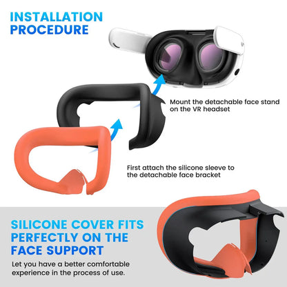 Silicone Protective Cover Set for Meta Quest 3 — VR Headset, Controller Grip, Lens Cap & Face Cover Accessories