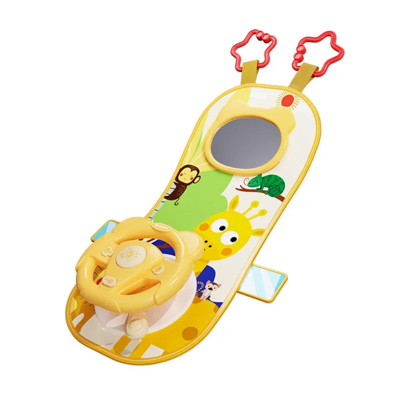 Kids Electric Copilot Steering Wheel Toy – Musical Simulated Driving Car Seat Educational Sound Toy