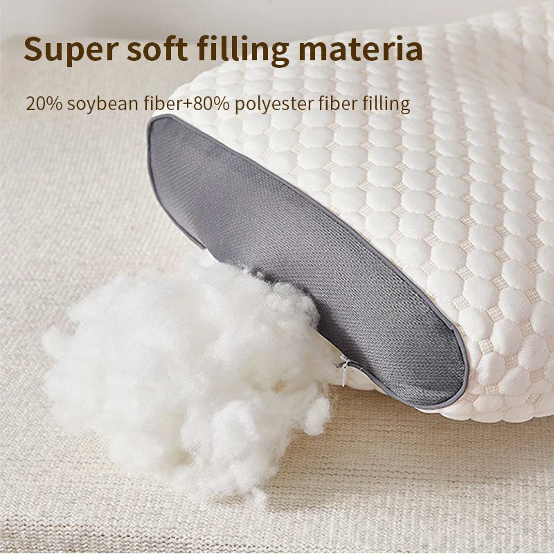 2024 Orthopedic Cervical Neck Pillow | Soybean Fiber Massage Sleep Pillow for Neck Support & Relaxation | SPA-Style Sleeping Aid