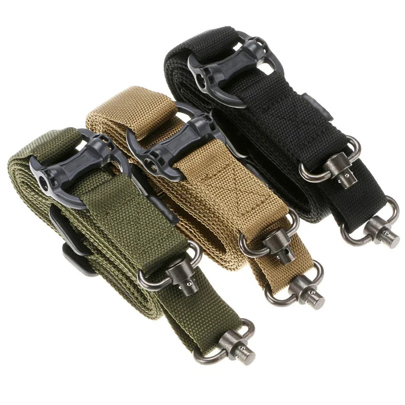 Adjustable MS4 Rifle Sling — QD Metal Swivel, 2-Point Tactical Nylon Strap for Airsoft, Hunting & Multi-Mission Weapon Use
