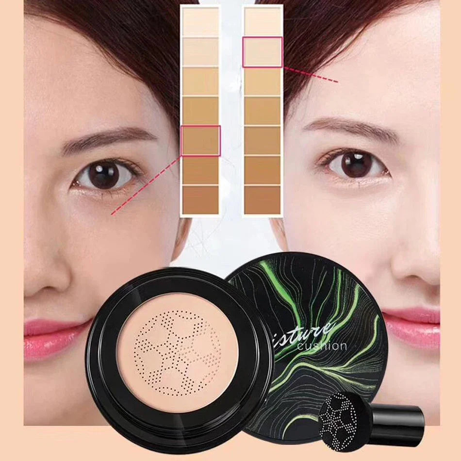 Mushroom Head Air Cushion CC Cream – Natural Moisturizing Foundation & Concealer for Oil-Control & Whitening – BB Cream Makeup Cosmetics