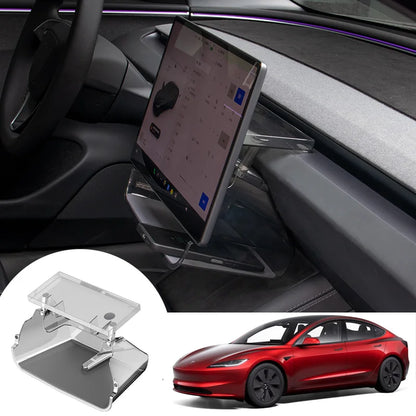 Center Console Organizer for Tesla Model 3 & Model Y Highland – Anti-Slip Under Screen Storage Box with Screen Back Storage