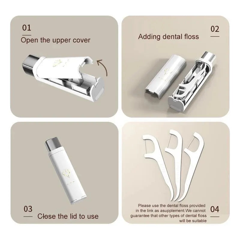 Portable Small Floss Storage Box - Automatic Pop-Up Dental Floss Case, Easy Carry and Use