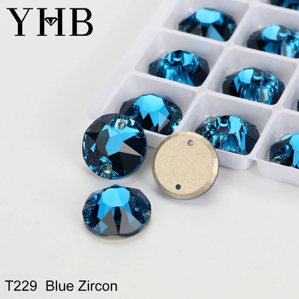 YHB XIRIUS AB Moonlight Glass Crystal — Flatback Sew-On Rhinestones for Garments, Clothes & Bags