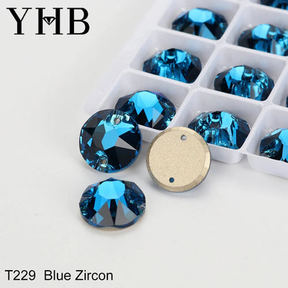 YHB XIRIUS AB Moonlight Glass Crystal — Flatback Sew-On Rhinestones for Garments, Clothes & Bags