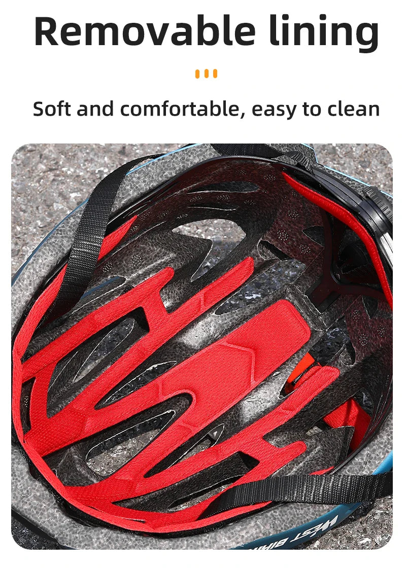 WEST BIKING Ultralight Cycling Helmet - Integrally Molded MTB & Road Bike Racing Helmet for Men & Women, Bicycle Safety Cap