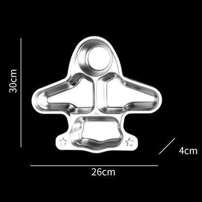 Kids Stainless Steel Dinner Plate - 304 Food Grade Cartoon Divided Plate for Breakfast, Meals, Home & Kindergarten Use