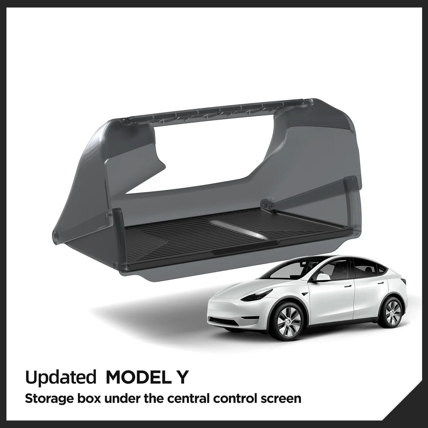 Hidden Storage Box Organizer – Under Screen Tray for Tesla Model Y 2024 & Model 3 2021-2022