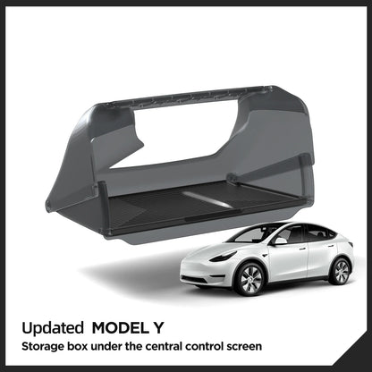Hidden Storage Box Organizer – Under Screen Tray for Tesla Model Y 2024 & Model 3 2021-2022