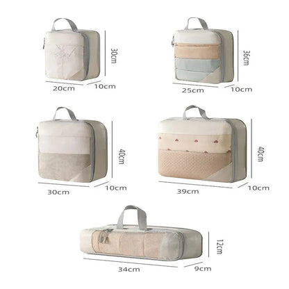 Travel Storage Bag Set – Compressible Waterproof Packing Cubes & Foldable Luggage Organizer for Carry-On