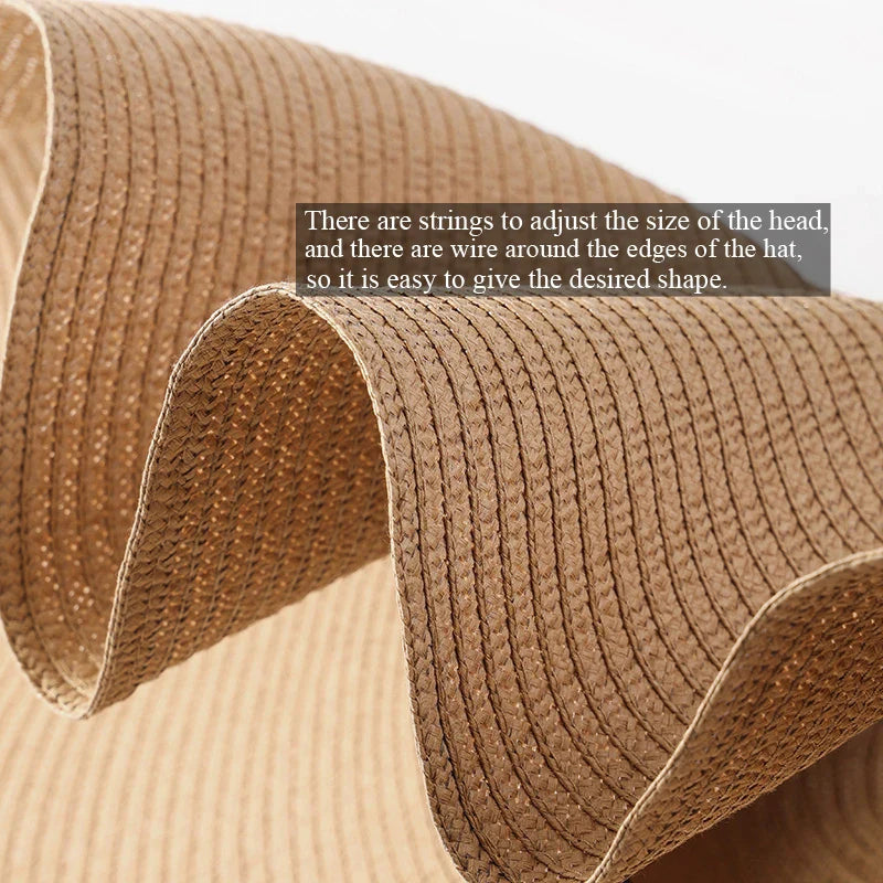 70cm Oversized Wide Brim Sun Hat - Large UV Protection Beach Straw Hat for Women's Summer Travel - Floppy Foldable Chapeaux