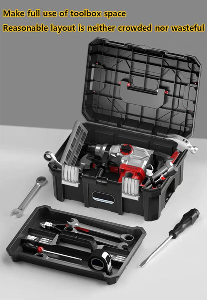 Large Portable Toolbox — Height-Adjustable Tool Organizer Suitcase for Garage, Workshop & Hardware Parts